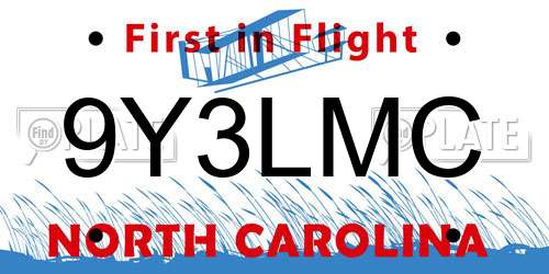 9Y3LMC North Carolina License Plate