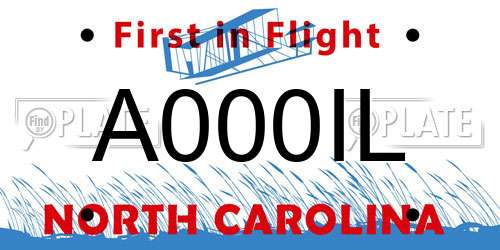 A000IL North Carolina License Plate