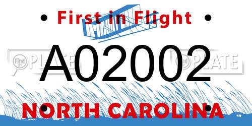 A02002 North Carolina License Plate