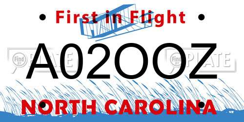 A02OOZ North Carolina License Plate
