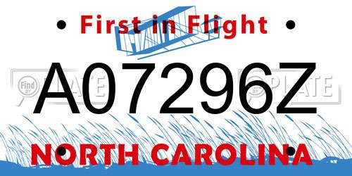 A07296Z North Carolina License Plate