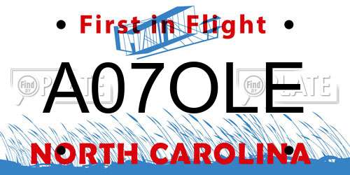 A07OLE North Carolina License Plate