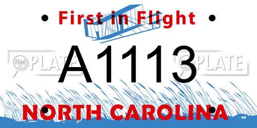 A1113 North Carolina License Plate