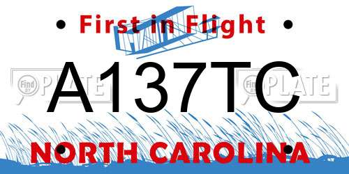 A137TC North Carolina License Plate