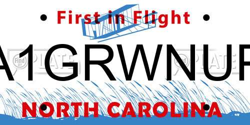 A1GRWNUP North Carolina License Plate