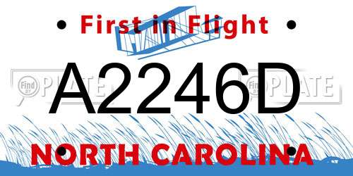 A2246D North Carolina License Plate