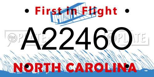 A2246O North Carolina License Plate