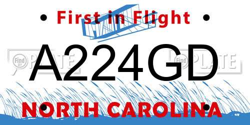 A224GD North Carolina License Plate