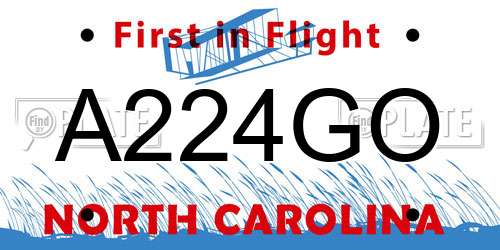 A224GO North Carolina License Plate