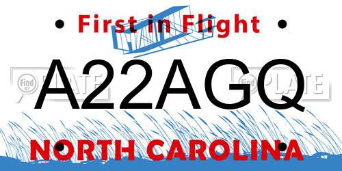 A22AGQ North Carolina License Plate