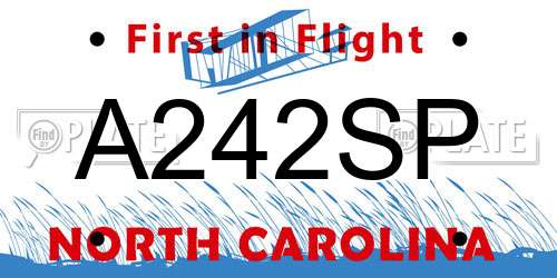 A242SP North Carolina License Plate