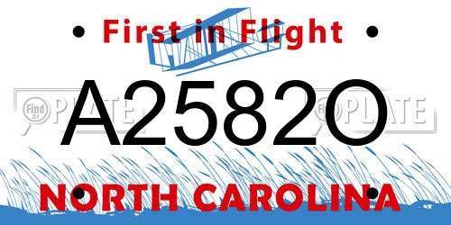 A2582O North Carolina License Plate