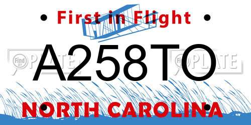 A258TO North Carolina License Plate