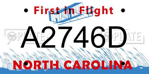 A2746D North Carolina License Plate