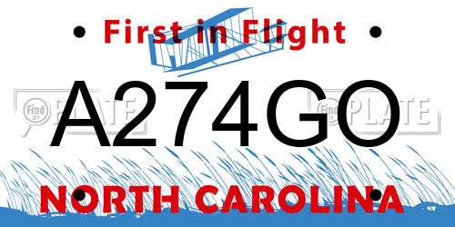 A274GO North Carolina License Plate