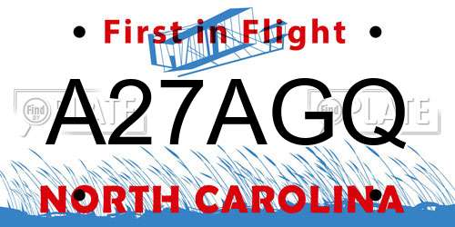 A27AGQ North Carolina License Plate