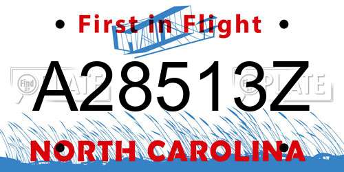 A28513Z North Carolina License Plate