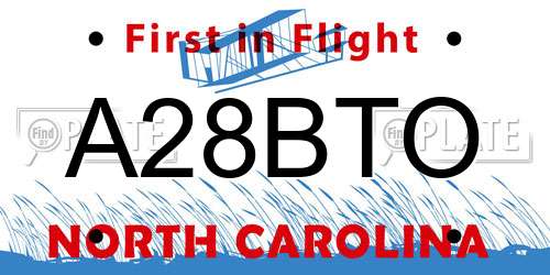 A28BTO North Carolina License Plate