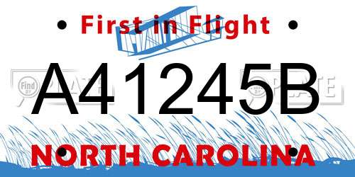 A41245B North Carolina License Plate