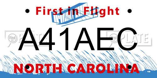 A41AEC North Carolina License Plate
