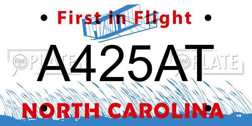 A425AT North Carolina License Plate