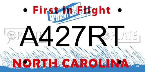 A427RT North Carolina License Plate