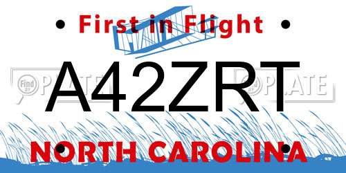 A42ZRT North Carolina License Plate