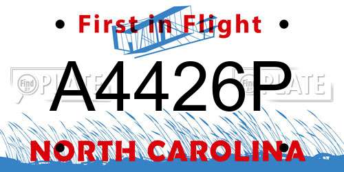 A4426P North Carolina License Plate