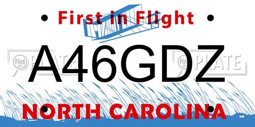 A46GDZ North Carolina License Plate