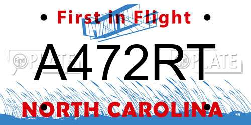 A472RT North Carolina License Plate