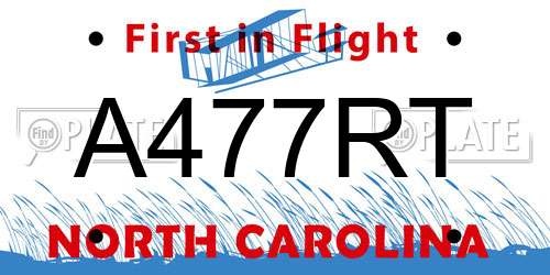A477RT North Carolina License Plate