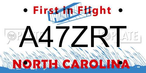 A47ZRT North Carolina License Plate