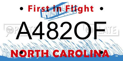 A482OF North Carolina License Plate