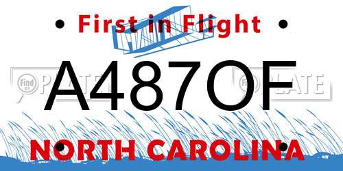 A487OF North Carolina License Plate