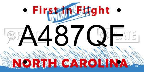 A487QF North Carolina License Plate