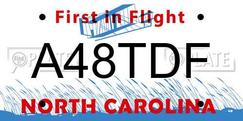 A48TDF North Carolina License Plate
