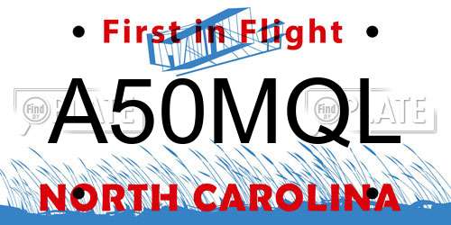 A50MQL North Carolina License Plate
