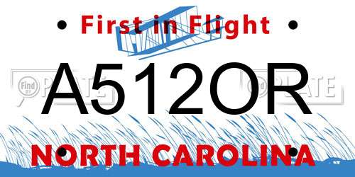 A512OR North Carolina License Plate