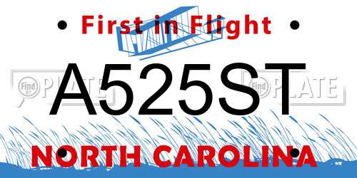 A525ST North Carolina License Plate
