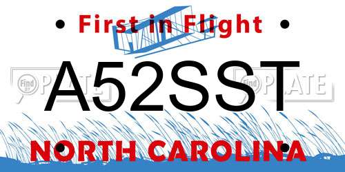 A52SST North Carolina License Plate