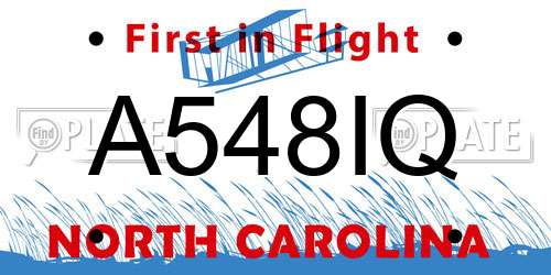 A548IQ North Carolina License Plate