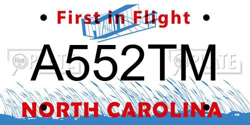 A552TM North Carolina License Plate