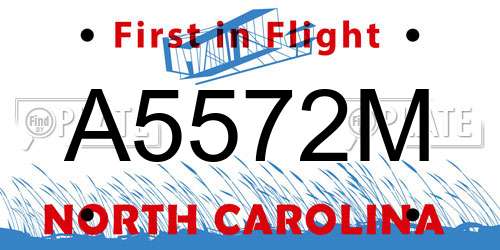 A5572M North Carolina License Plate