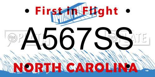 A567SS North Carolina License Plate