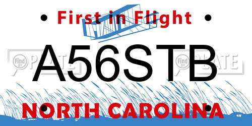 A56STB North Carolina License Plate