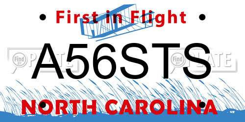 A56STS North Carolina License Plate