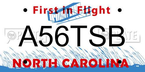 A56TSB North Carolina License Plate