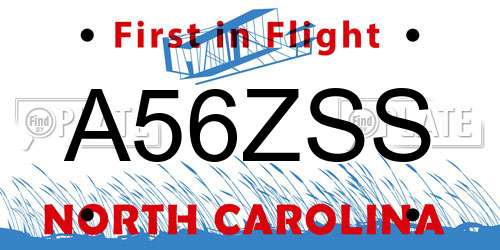 A56ZSS North Carolina License Plate