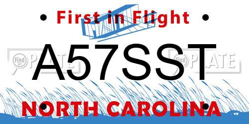 A57SST North Carolina License Plate