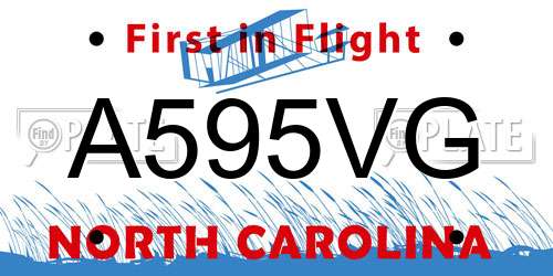 A595VG North Carolina License Plate